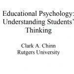 Educational Psychology Understanding Students Thinking
