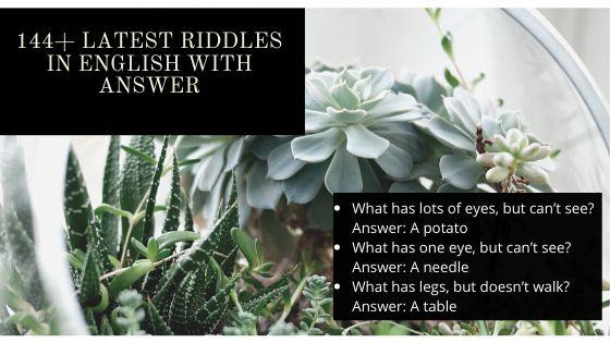144+ Latest Riddles in English With Answer