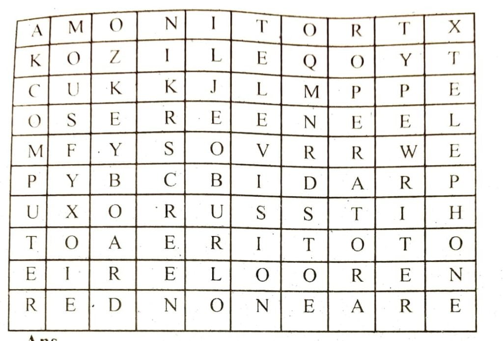 2. Circle the words hidden in the grid. One is done for you