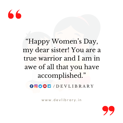 Women Day Quotes for Younger Sister