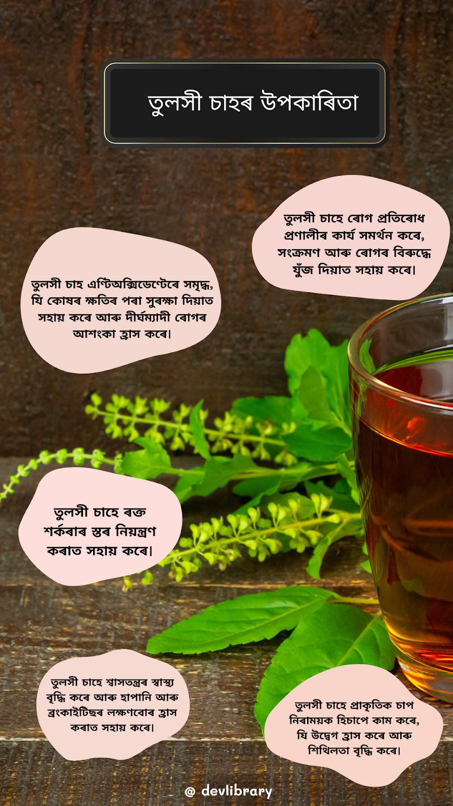 তুলসী চাহৰ উপকাৰিতা | Health benefits of Holy Basil Tea