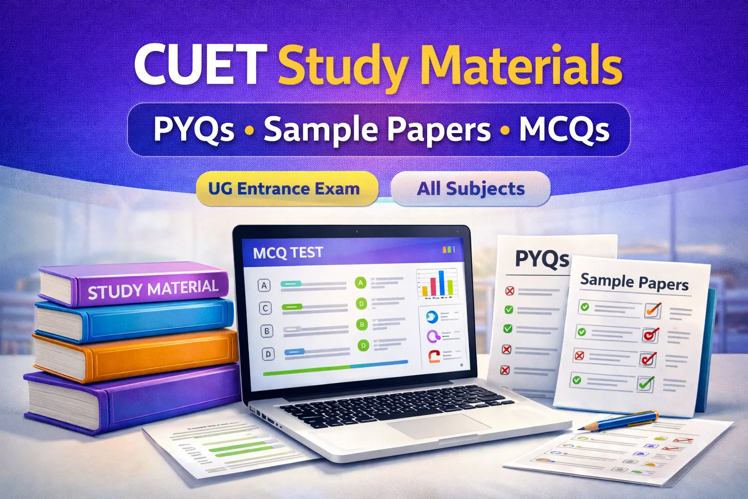 CUET Study Materials, PYQs, Sample Papers & MCQs