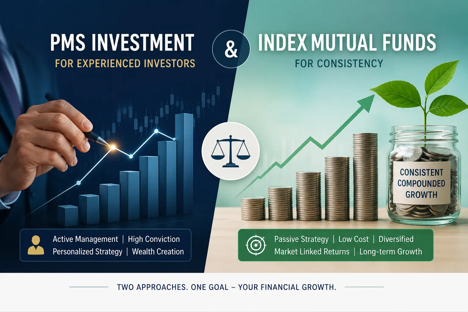 PMS Investment for Experienced Investors and Index Mutual Funds for Consistency
