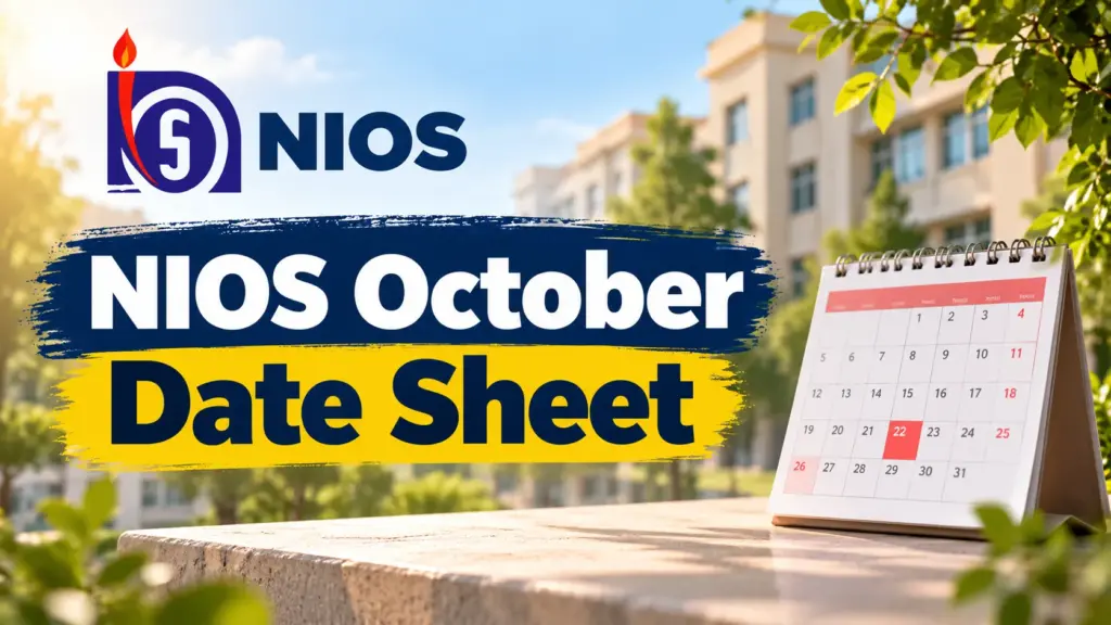 NIOS October 2026 Date Sheet