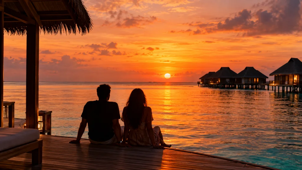 overwater villas in the Maldives during honeymoon